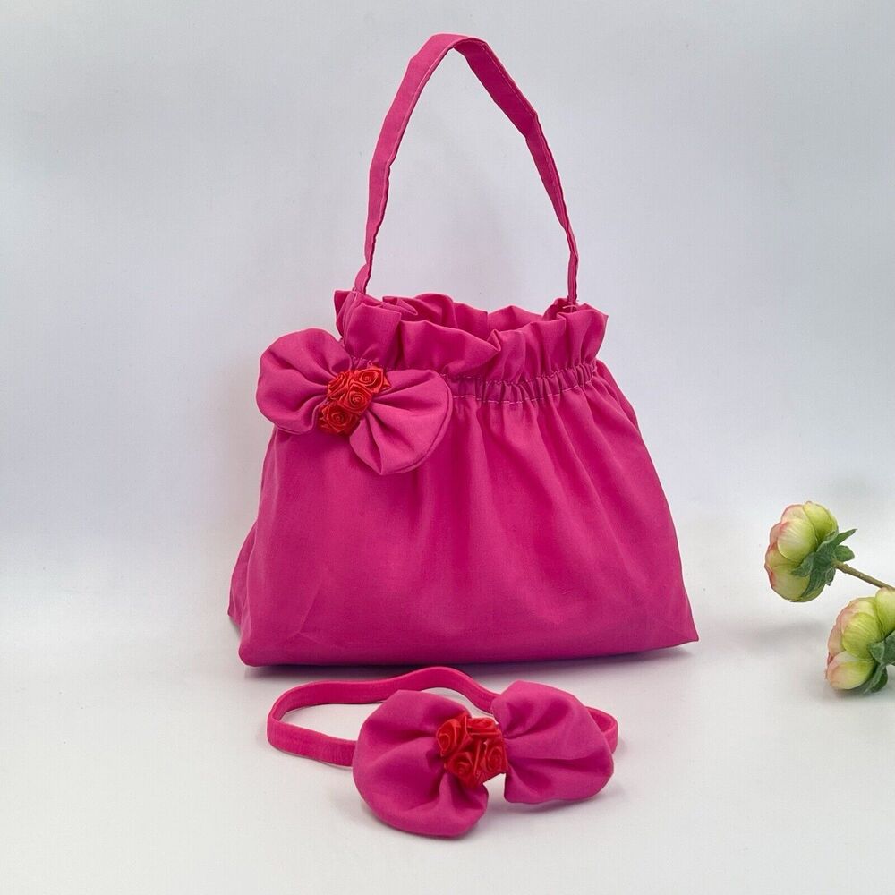 Girls Accessories Pink Purse Bag & Headband Set With Bow - Picture 7 of 15